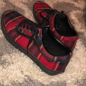 Plaid men’s vans shoes size 12